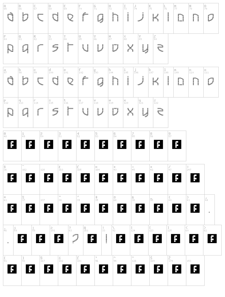 French Electric font map